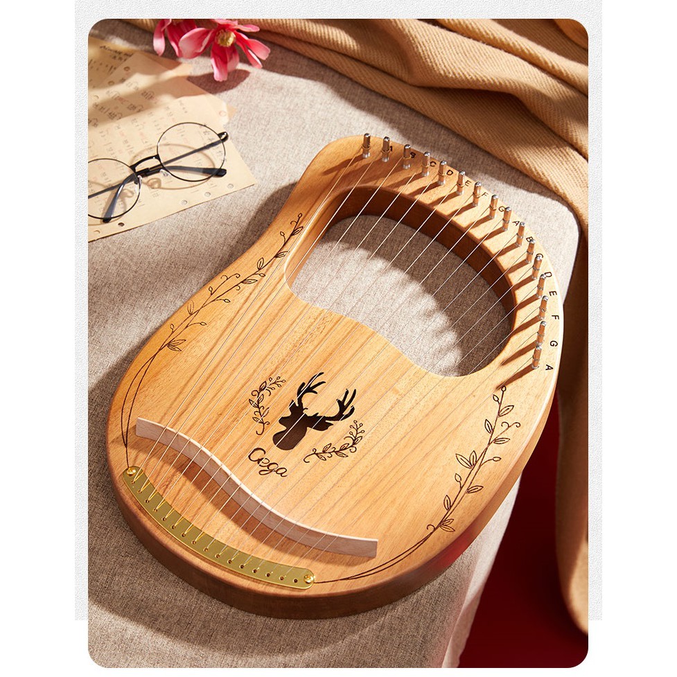 [LYRE 16 DÂY CEGA TRÒN] Đàn hạc cầm tay LYRE HARP CEGA-IM023 đày đủ phụ kiện 16 DÂY Âm vang phím chuẩn