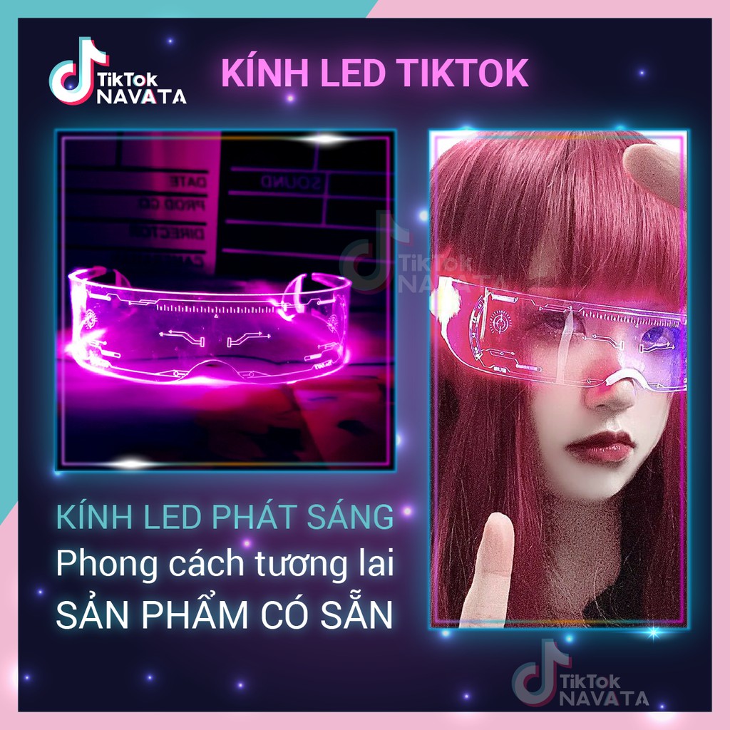 Kính Led TikTok Kính phát sáng 3D nhấp nháy, hỗ trợ quay video TikTok triệu views cực ảo