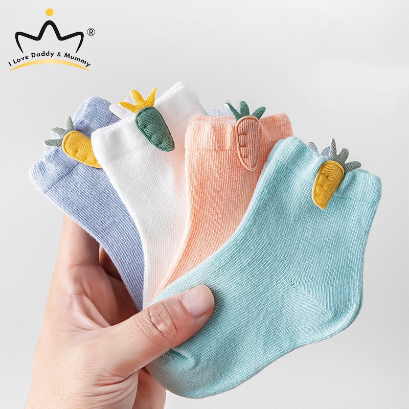 Vớ cotton màu trơn dành cho bé trai và bé gái