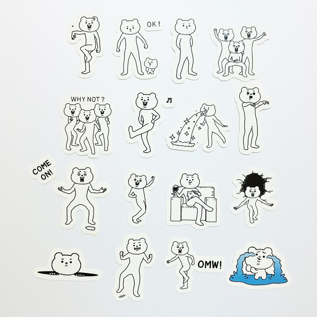 Bộ 32 miếng sticker betakkuma  dán trang trí laptop, máy tính bỏ túi, vali, điện thoại, đàn ghita, hộp..