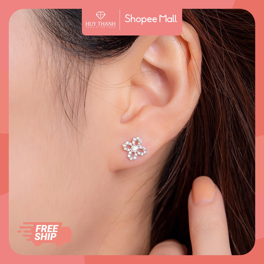 Bông tai vàng 14k BTPTB298 Huy Thanh Jewelry