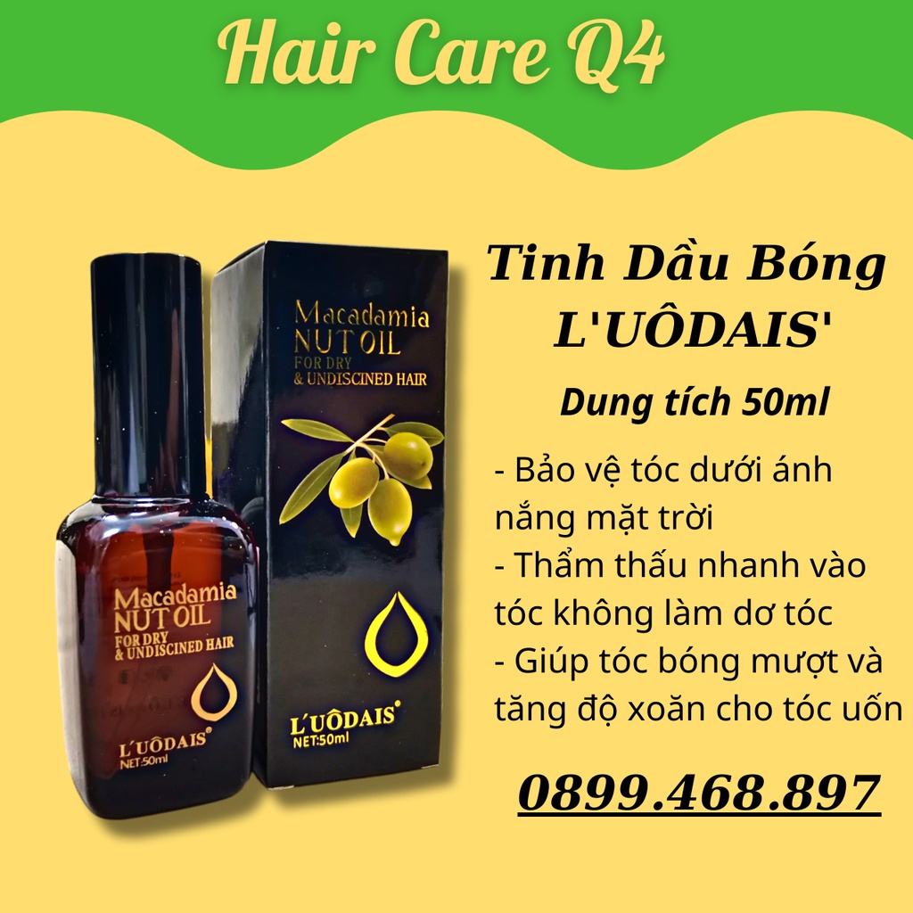 Tinh dầu bóng tóc Macadamia Nut Oil giá rẻ, serum dưỡng tóc Loudais 50ml - Hair Care Q4