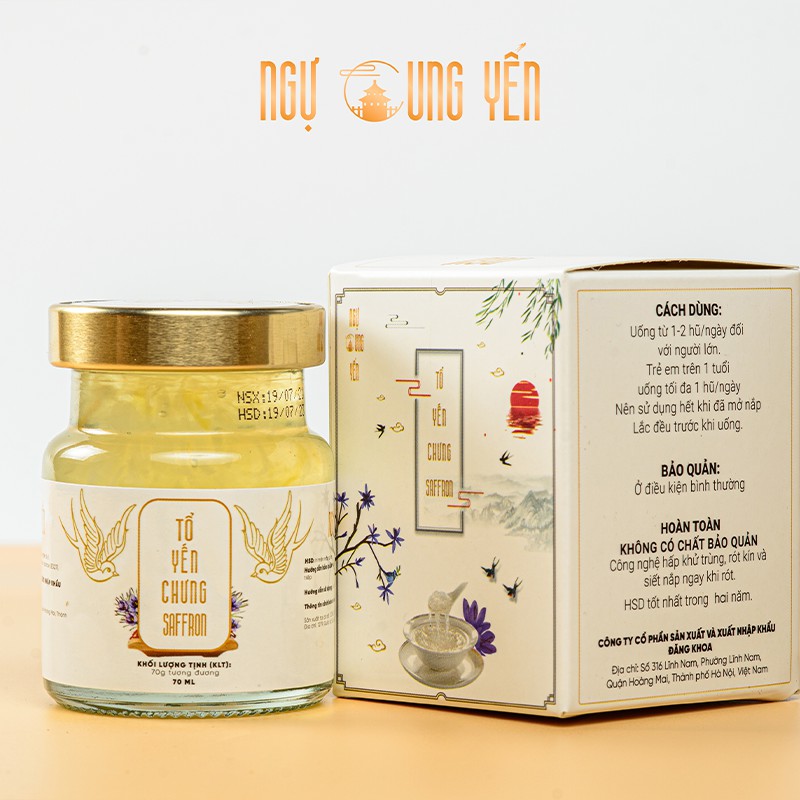 [Mã INCU50 giảm 50K đơn 150K] [Ngự Cung Yến] Set 6 hũ Tổ Yến Chưng Saffron 70ml