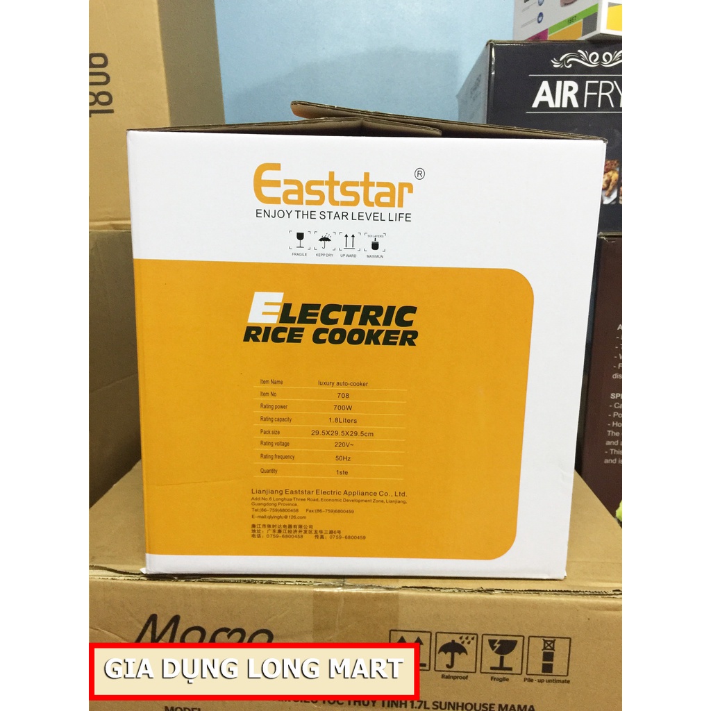 Nồi Cơm Điện Eaststar Dung tích 1.8L Công xuất 700W Lòng Niêu Siêu Dày, Chống Dính Cực Tốt, Bảo Hành 12 Tháng