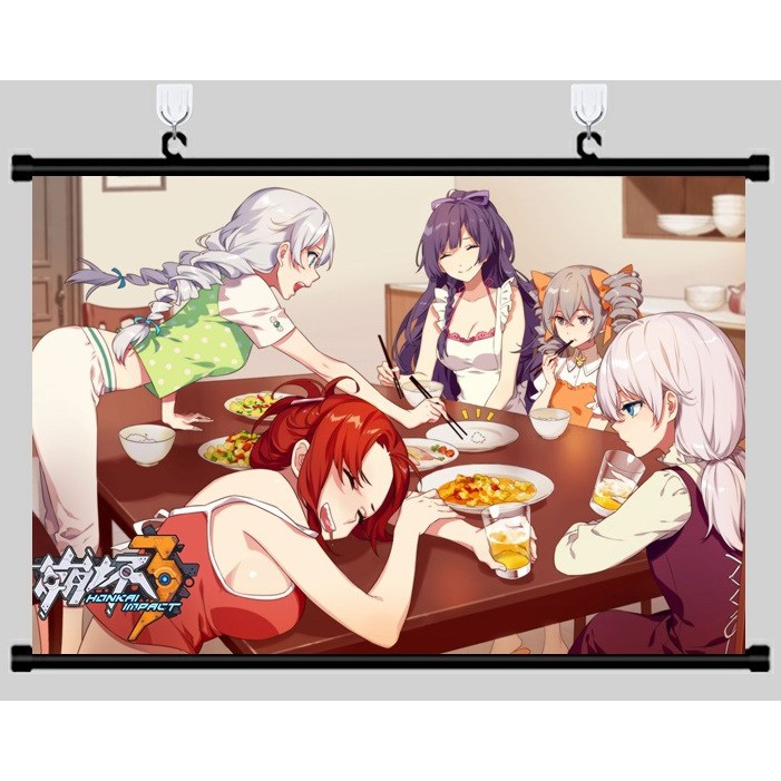 Poster vải anime Honkai Impact 3 45x30 tranh vải