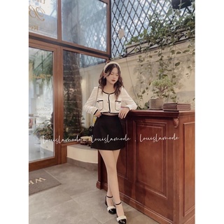 ( ẢNH CHÍNH  CHỦ )Set Áo Dạ Croptop Kèm Chân Váy