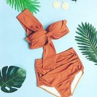 Bikini 2 mảnh áo quây lệch vai có gọng, bộ bơi rời nhún ngực quai vai cho nữ BIkini191