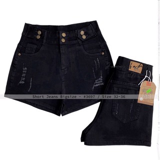 Short jean đen rách phối nút 32-36
