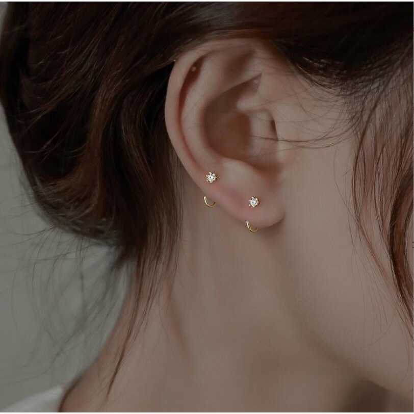 Bông Tai Đính Đá zircon Thời Trang Cho Nữ
