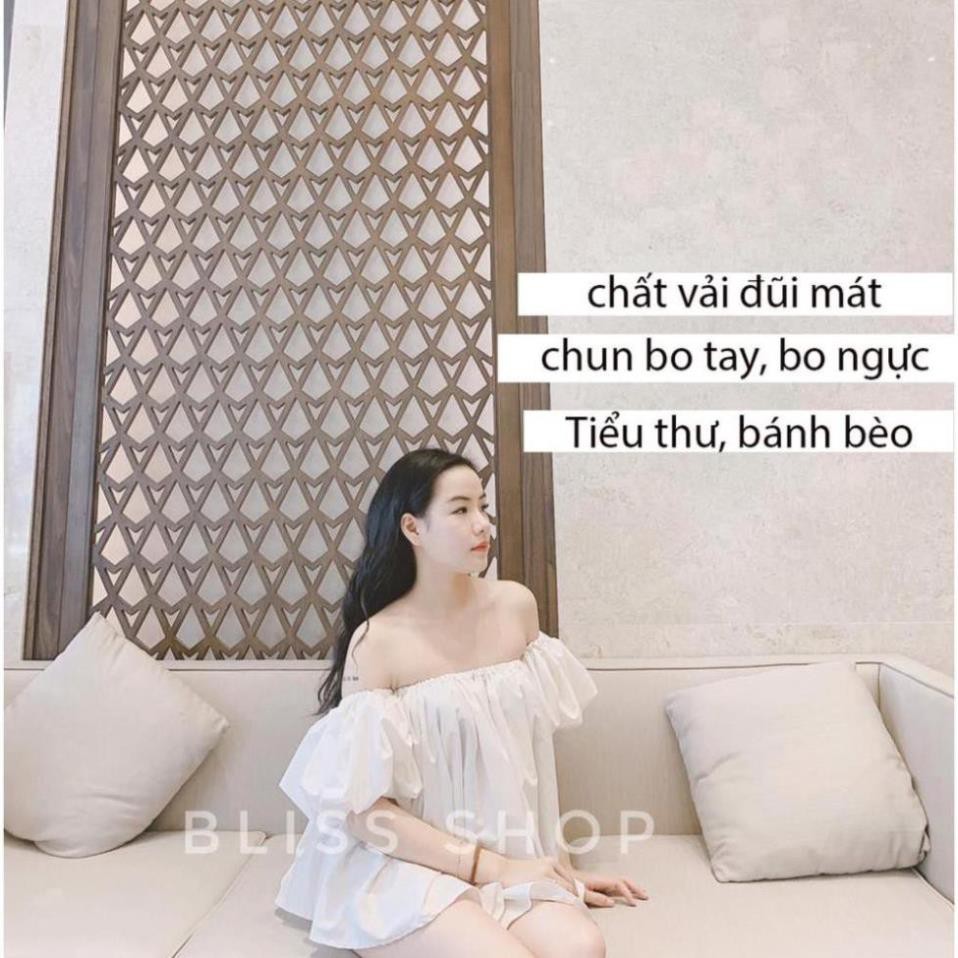 Áo Trễ Vai Tay Bồng Đũi Mát Bánh Bèo,Tiểu Thư. Phông thun trơn basic SIÊU XINH  ཾ  ྇  ྇