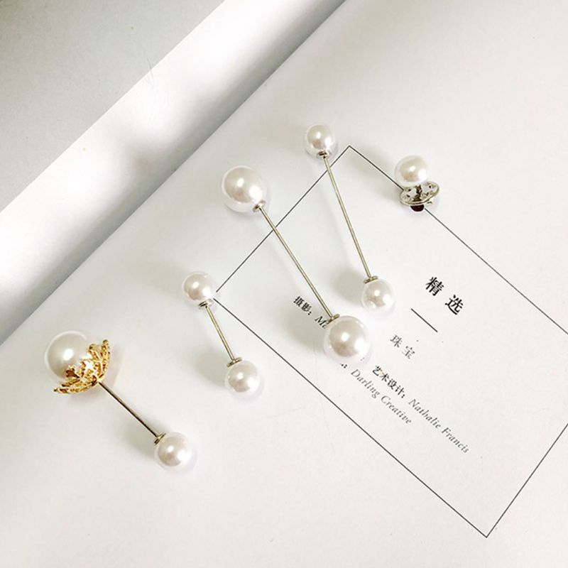 1 Bộ Ghim Cài Áo Đính Ngọc Trai Nhân Tạo Thời Trang