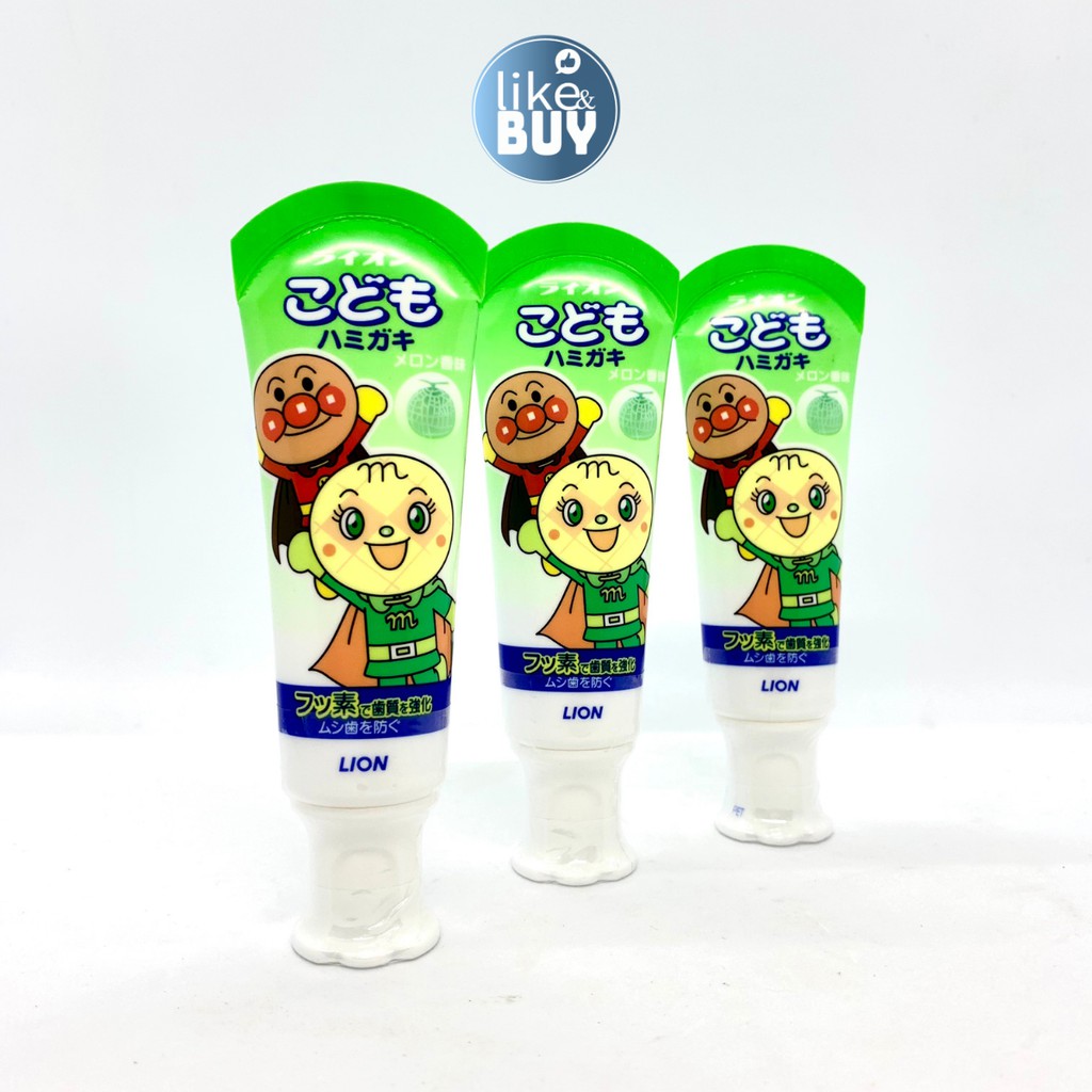 Kem đánh răng Lion Nhật Bản vị dưa gang 40g cho bé từ 1 tuổi sử dụng - hàng ngoại Like&amp;Buy