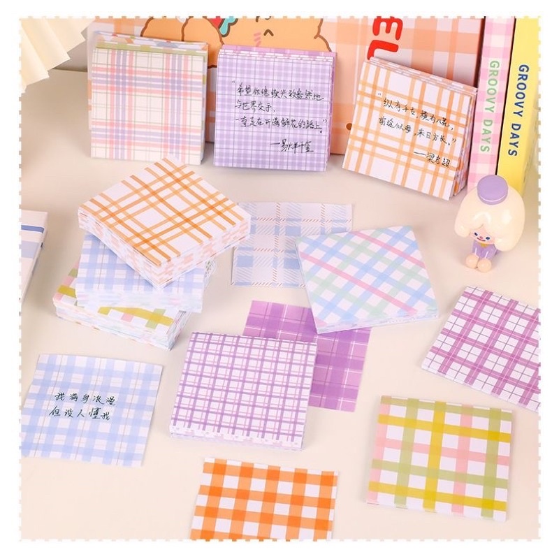 Set 80 tờ note kẻ họa tiết nhiều màu