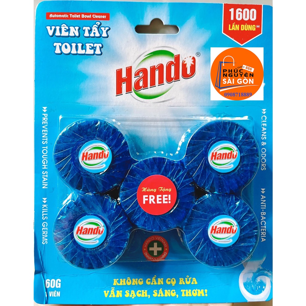 (Tặng 1 viên tẩy cùng loại) Viên tẩy bồn cầu toilet Hando (Vỉ 4 viên)