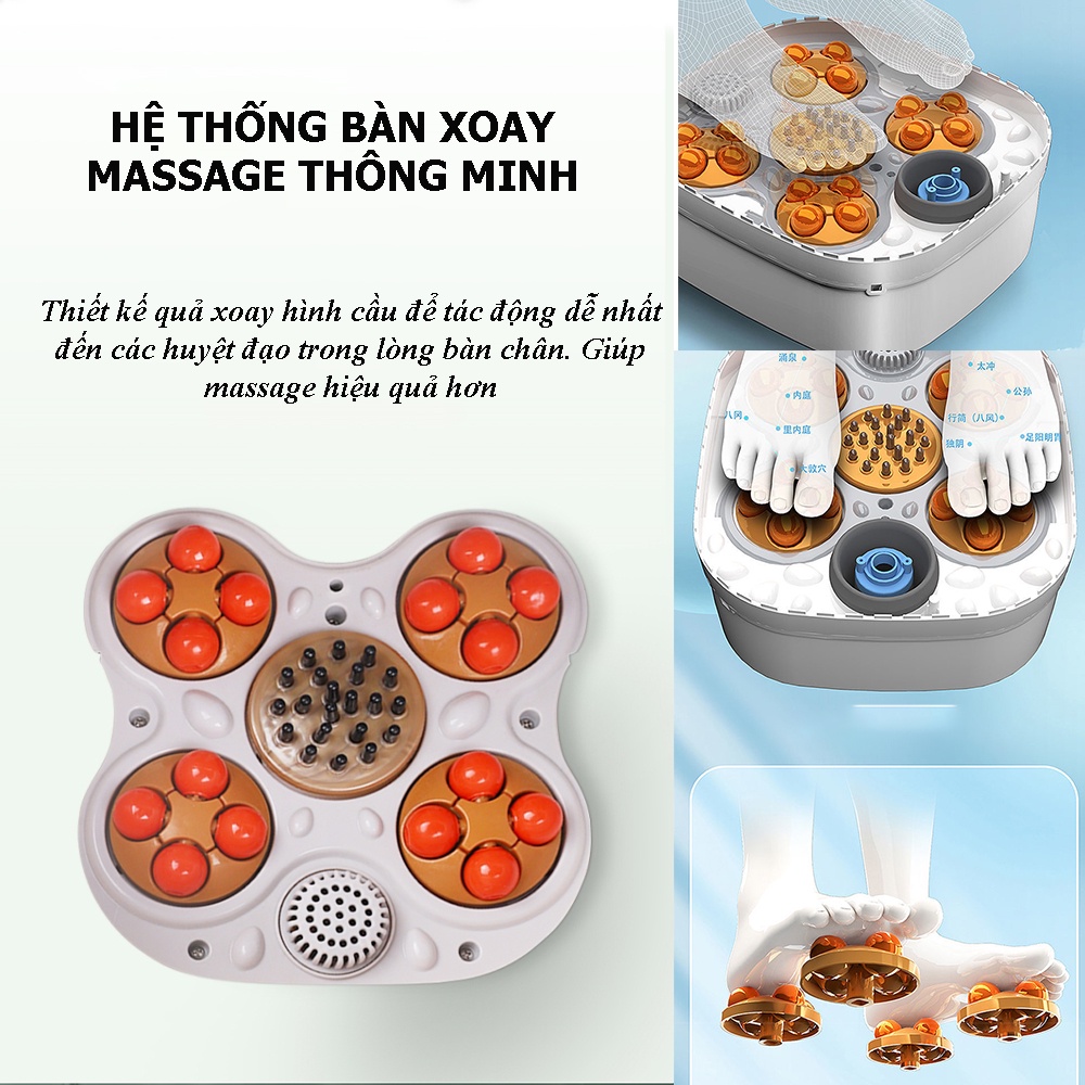 Máy Ngâm Chân - Massage Chân Hồng Ngoại MiKaKo MKM-MS420, Tự Làm Nóng Nước, Có Sục Khí, Màn Hình Cảm Ứng,Thùng Gấp Gọn