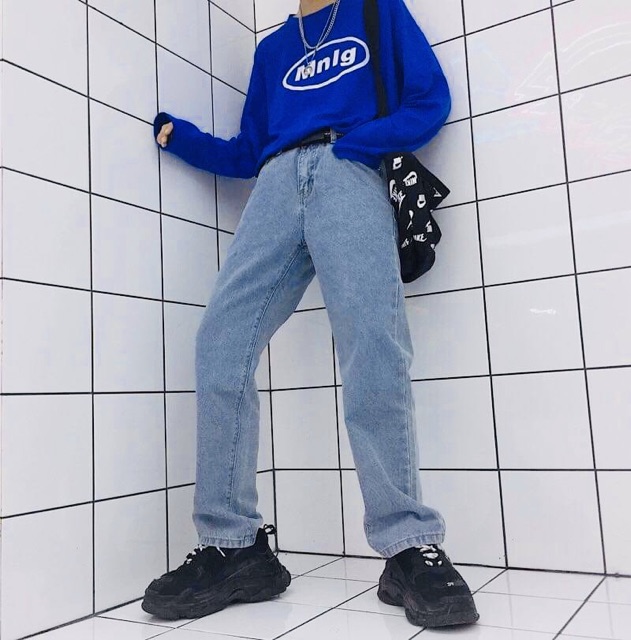 QUẦN BAGGY JEANS TRƠN ỐNG RỘNG UNISEX