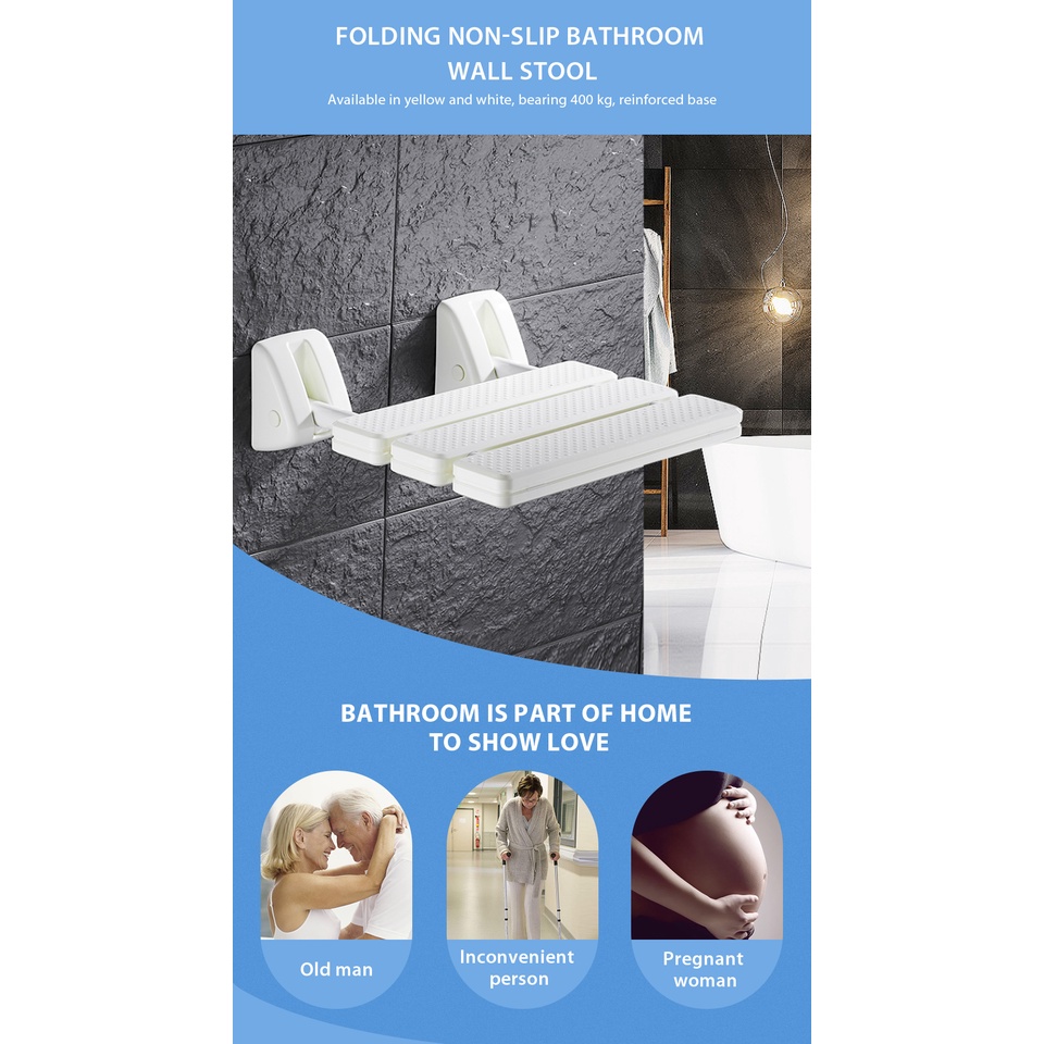 Ghế Xếp Gắn Tường Tiện Lợi Cho Nhà Tắm