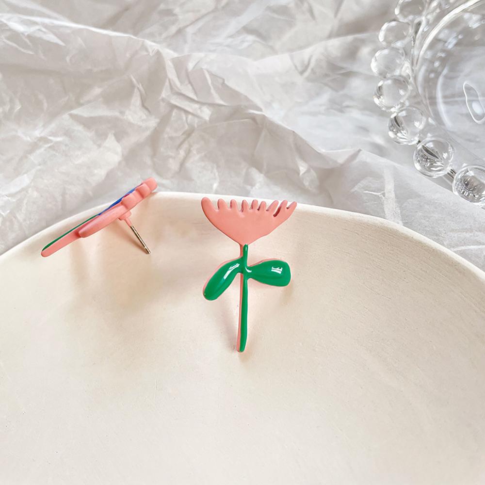 Khuyên Tai Hợp Kim Tráng Men Đính Nơ Họa Tiết Hoạt Hình Dễ Thương Cho Nữ