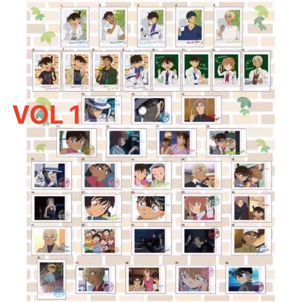 Thẻ polaroid nhân phẩm Thám tử lừng danh Conan vol 1,2