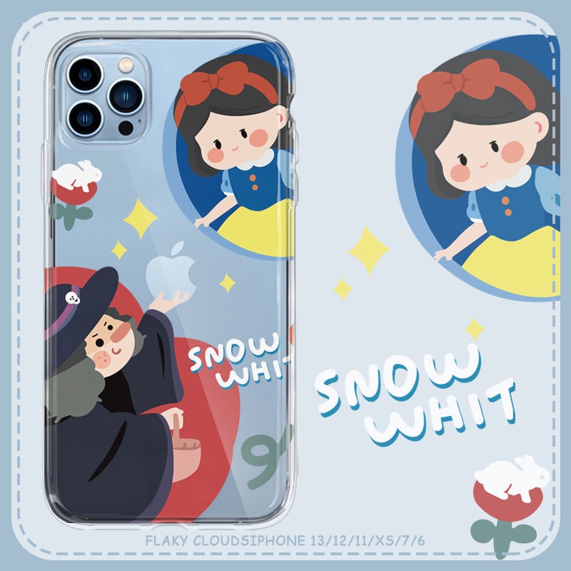 Ốp điện thoại mềm in hình Bạch Tuyết hoạt hình thích hợp cho iphone 13/ 12 pro max 7plus 8Plus X XR 11 xs max 13Pro