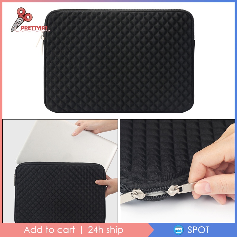 Vỏ Bọc Bảo Vệ Laptop Chống Thấm Nước Màu Đen Prettyia1
