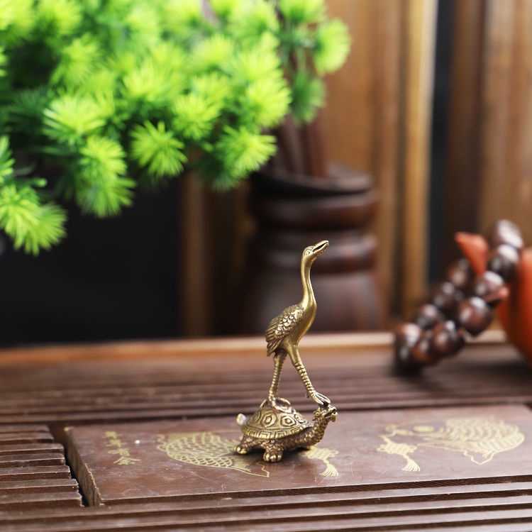 Giá Đỡ Trầm Hương Bằng Đồng Nguyên Chất Có Tay Cầm Hình Chú Rùa / Chim Hạc Phong Cách Cổ Điển