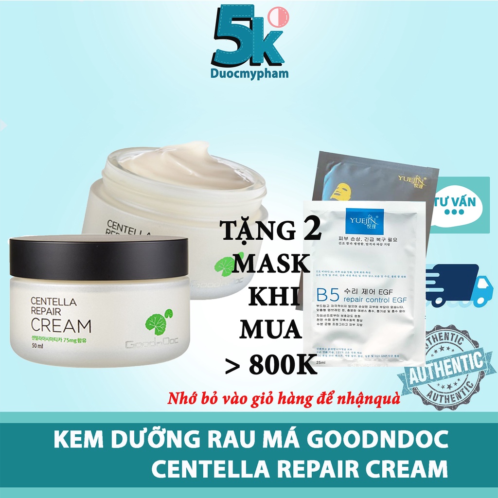 Kem Rau Má Goodndoc Centella Repair Cream Dưỡng Ẩm Phục Hồi Da 50ml