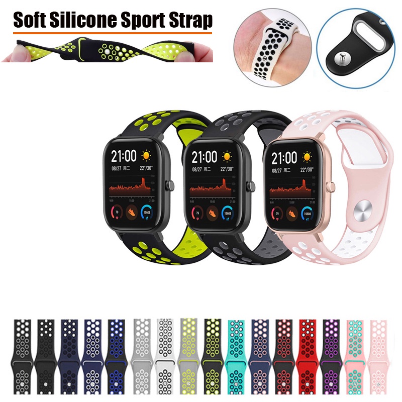 Dây đeo silicon mềm thay thế cho dây đồng hồ Huami Amazfit GTS3 Gts 2e Gts2 Mini / Bip Lite / Bip S / Bip S Lite / Bip U / Neo / GTR 42mm