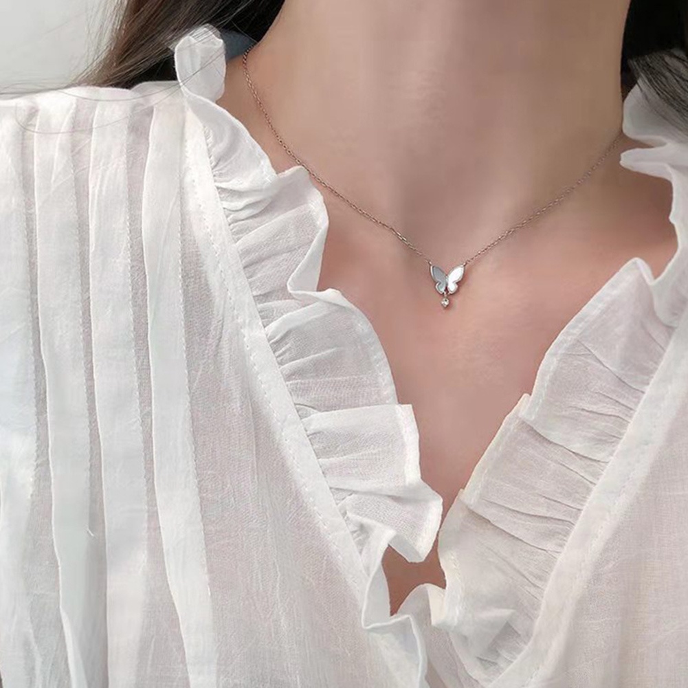 Vòng Cổ Dây Xích Mặt Bướm Vỏ Sò Khí Chất Thời Trang Phổ Biến Cho Bạn Gái