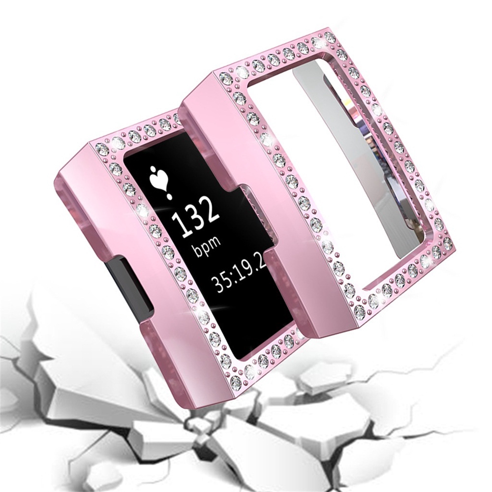 CHINK Luxury Crystal Diamonds Plating Hard PC Case Watch Cover Bumper For Fitbit Charge 2