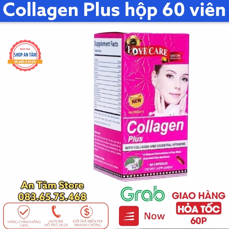 Collagen Plus (Hộp 60 viên)  Giúp tăng khả năng đàn hồi, phục hồi da lão hóa | Thế Giới Skin Care