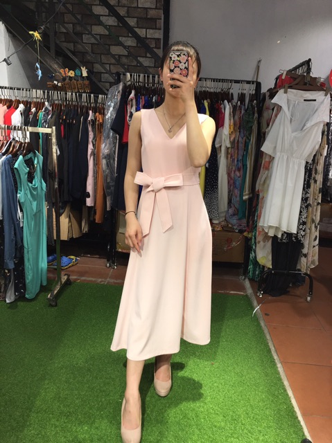 Váy midi dáng dài đai nơ
