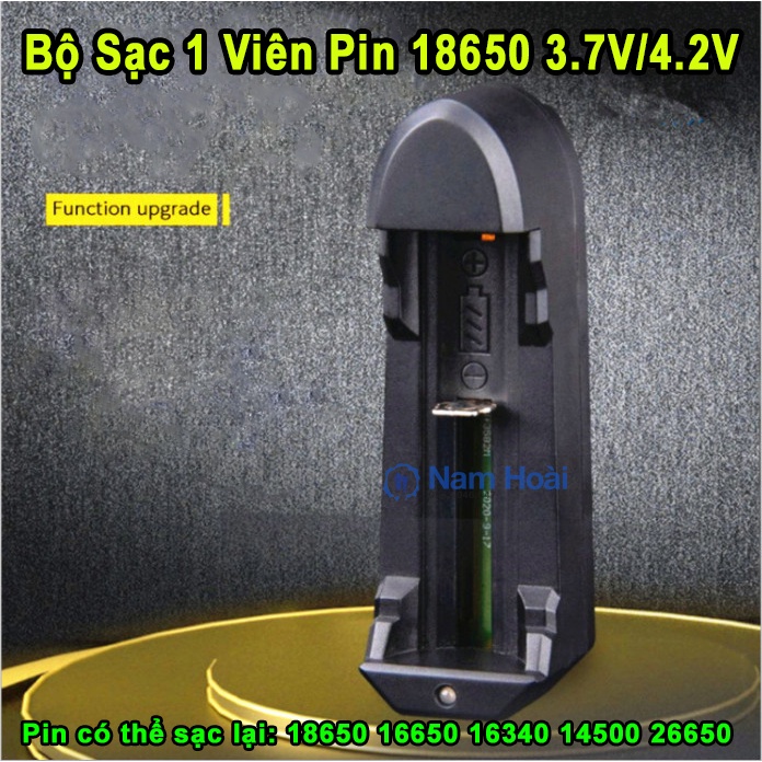 Bộ sạc pin 3.7V/4.2V 2600mAh LS 18650 / 17670 / 14500 / 10440 / 16340.. Tự ngắt dùng cho đèn pin, quạt sạc, v.v...