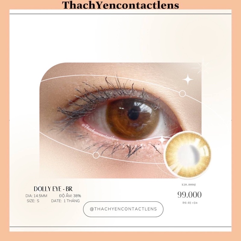 Kính áp tròng Dolly eye Brown - Lens cận từ 0 - 10 độ