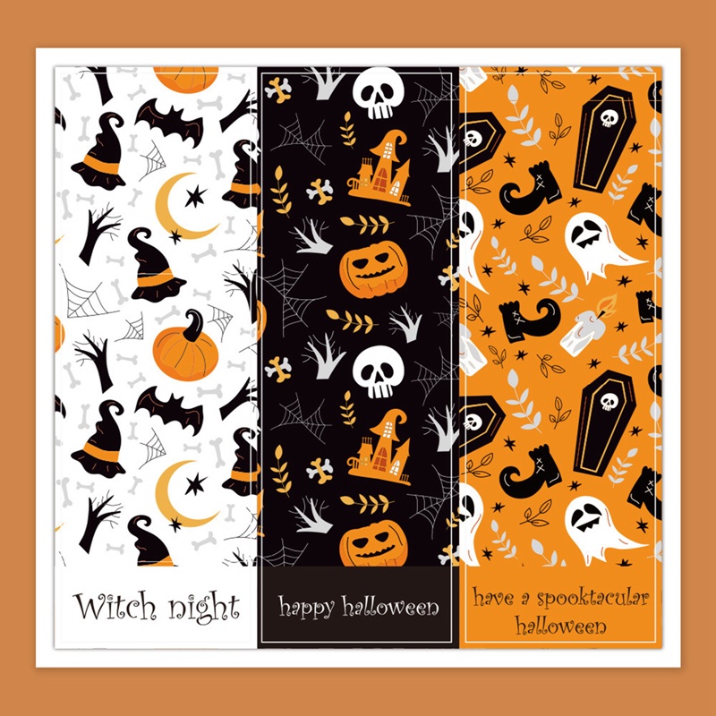 Bộ 30 Miếng Dán 9 * 3CM In Họa Tiết Halloween Trang Trí Sổ Tay