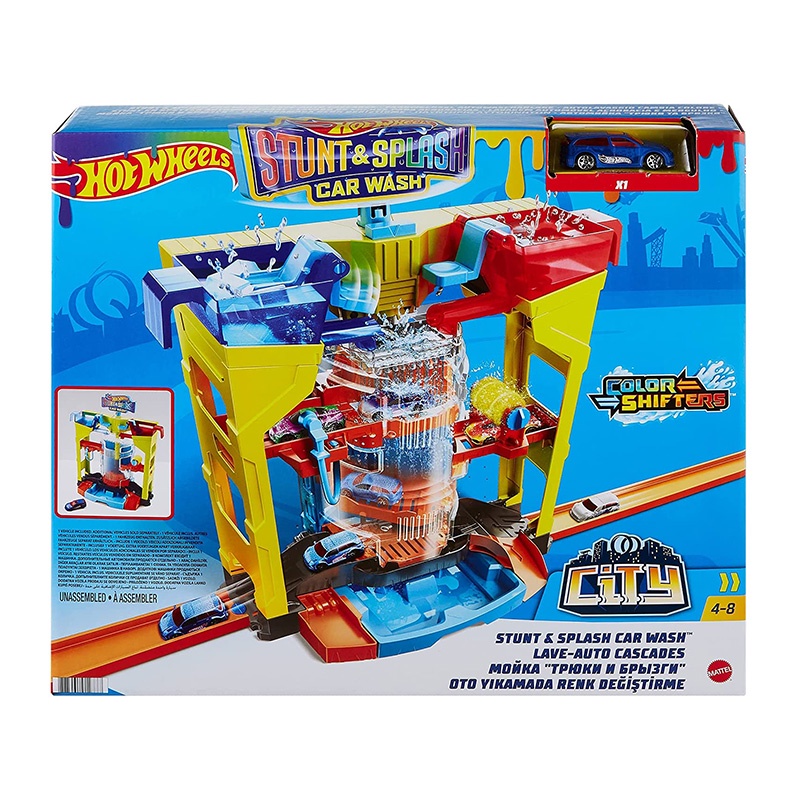 Đồ Chơi HOT WHEELS Trạm Rửa Xe Trên Không Hot Wheels GRW37