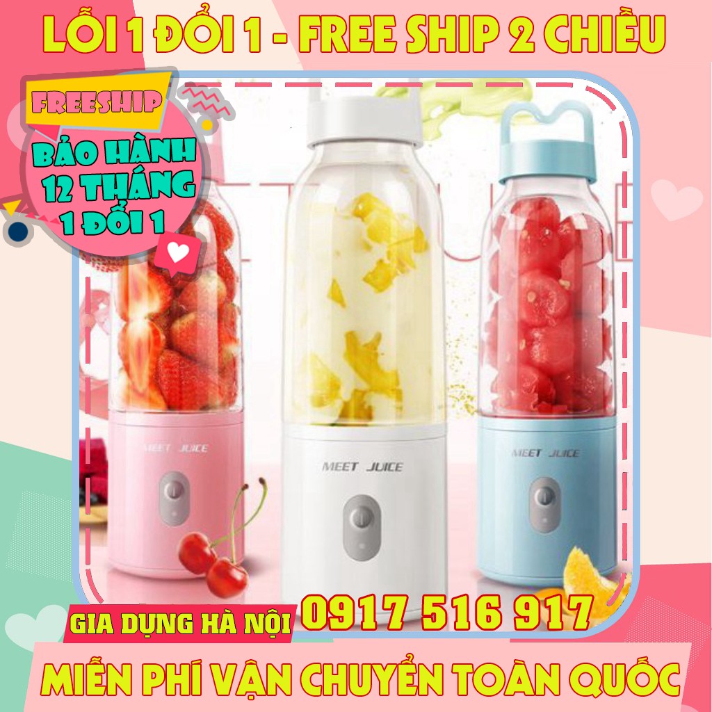 Máy xay sinh tố cầm tay Meet Juice, máy xay sinh tố mini dung tích 500ml