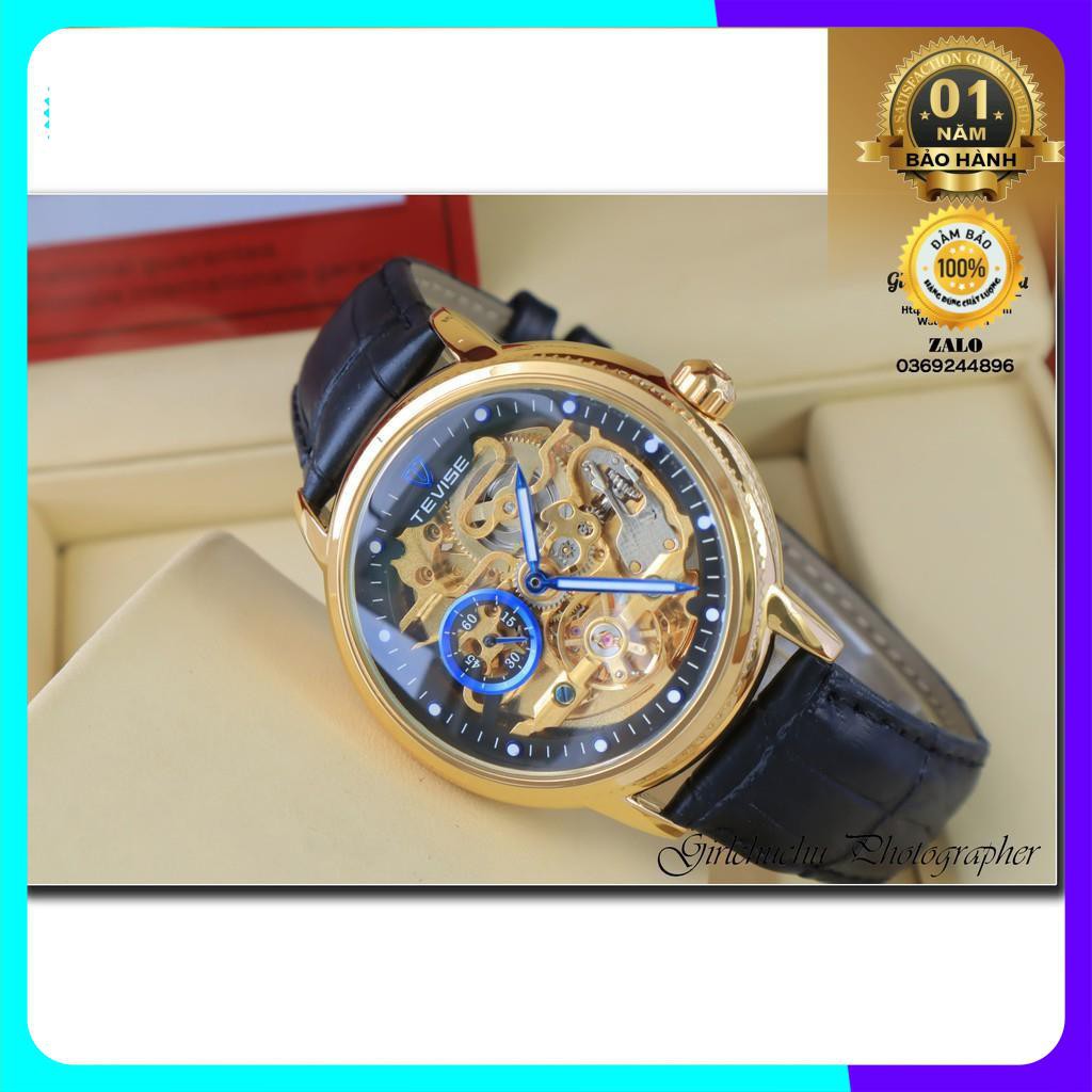 Đồng hồ cơ nam Tevise cơ lộ máy máy tự tích cót khi đeo nên dùng rất tiện lợi, không cần dùng pin [ Đồng Hồ Cơ ] | BigBuy360 - bigbuy360.vn