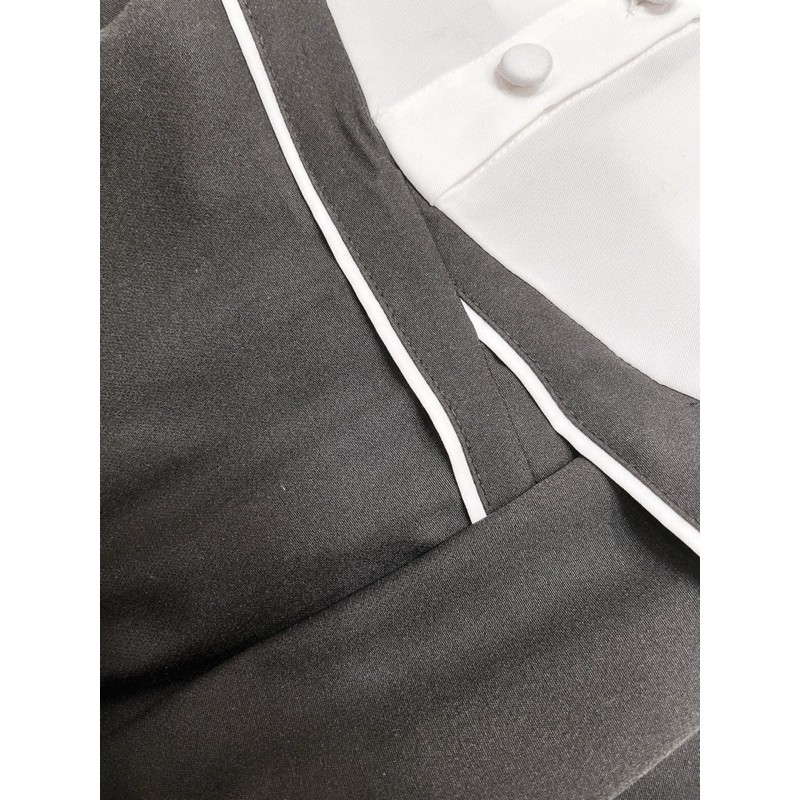 [Mã SKAMA06 giảm 8% tối đa 50K đơn 250K] VNU308 - VÁY ĐEN PHỐI CỔ TRẮNG CÚC BỌC DẬP LI | BigBuy360 - bigbuy360.vn