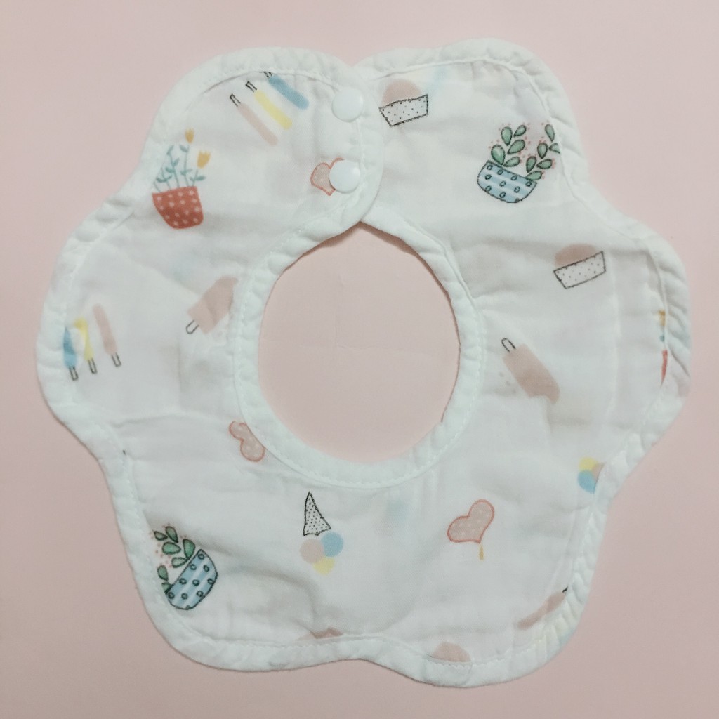 Set 2 yếm tròn Organic cotton HQ cho bé