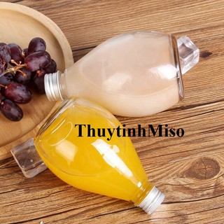 BỘ 6 CHAI THỦY TINH TRÒN BẦU GIỌT NƯỚC 500ML CAO CẤP ĐỰNG SỮA HẠT, NƯỚC ÉP