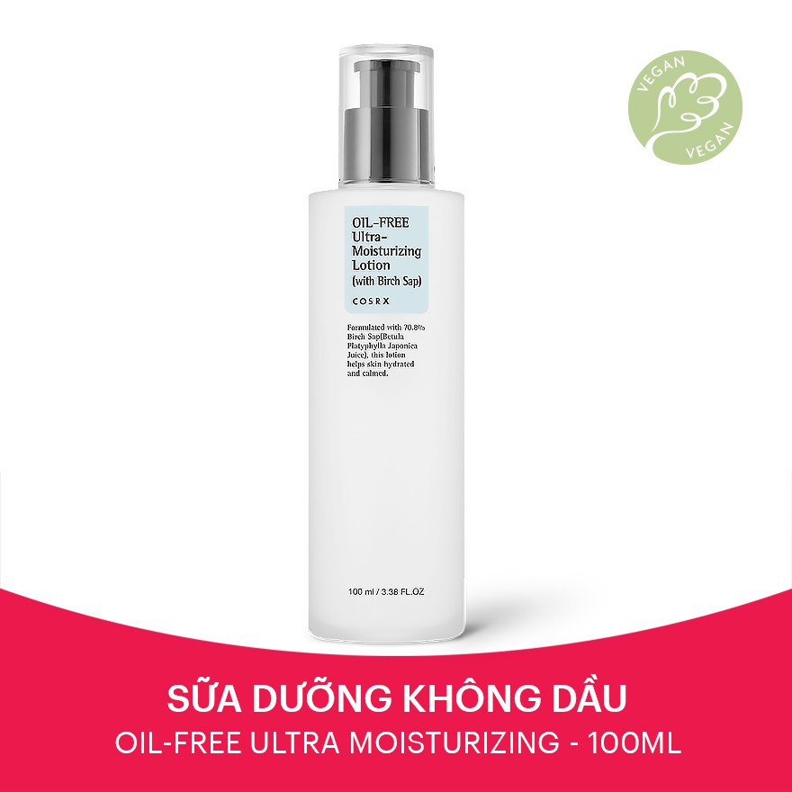 Sữa Dưỡng Ẩm Chuyên Sâu Không Chứa Dầu COSRX Oil-Free Ultra Moisturizing Lotion with Birch Sap 100ml