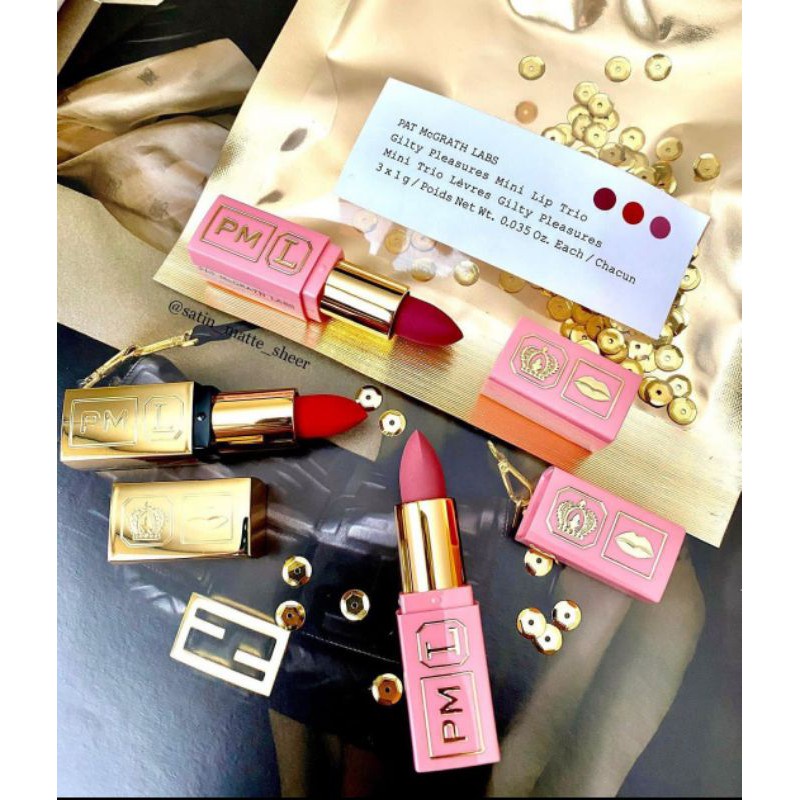 Set 3 thỏi son lì / son dưỡng PAT MCGRATH MINI GUILTY PLEASURES LIP TRIO