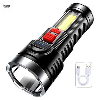 [Tặng Dây Sạc]]Đèn Pin Siêu Sáng Led breo market BL-822 Đèn Cầm Tay Loại Lớn Có Đèn 1 Bên