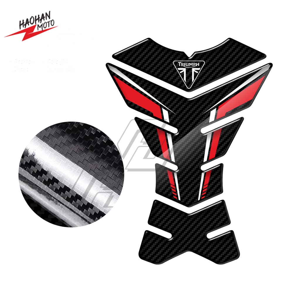 Miếng Dán Sợi Carbon 3D Bảo Vệ Bình Xăng Xe Mô Tô Triumph 675 765 Tiger 800 900