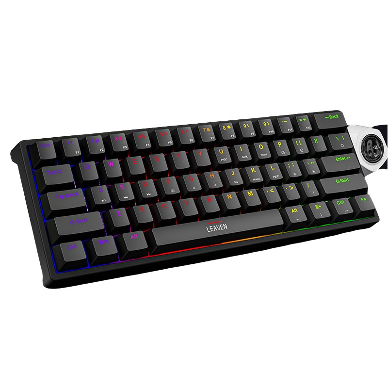 Bán phím cơ LEAVEN K620 Pro dây Type-C tháo rời LED RGB