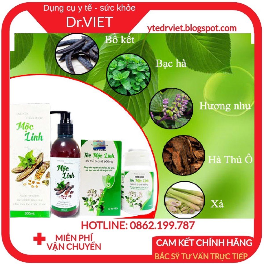 Combo 1 DẦU GỘI TÓC MỘC LINH VÀ 1 VIÊN UỐNG TÓC MỘC LINH - Ngăn Rụng tóc - Hói Đầu - Tóc Bạc Sớm- Tóc Thưa, Mọc Chậm