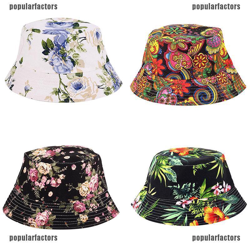 Mũ Rộng Vành Họa Tiết Hoa Thời Trang Cho Nam Nữ