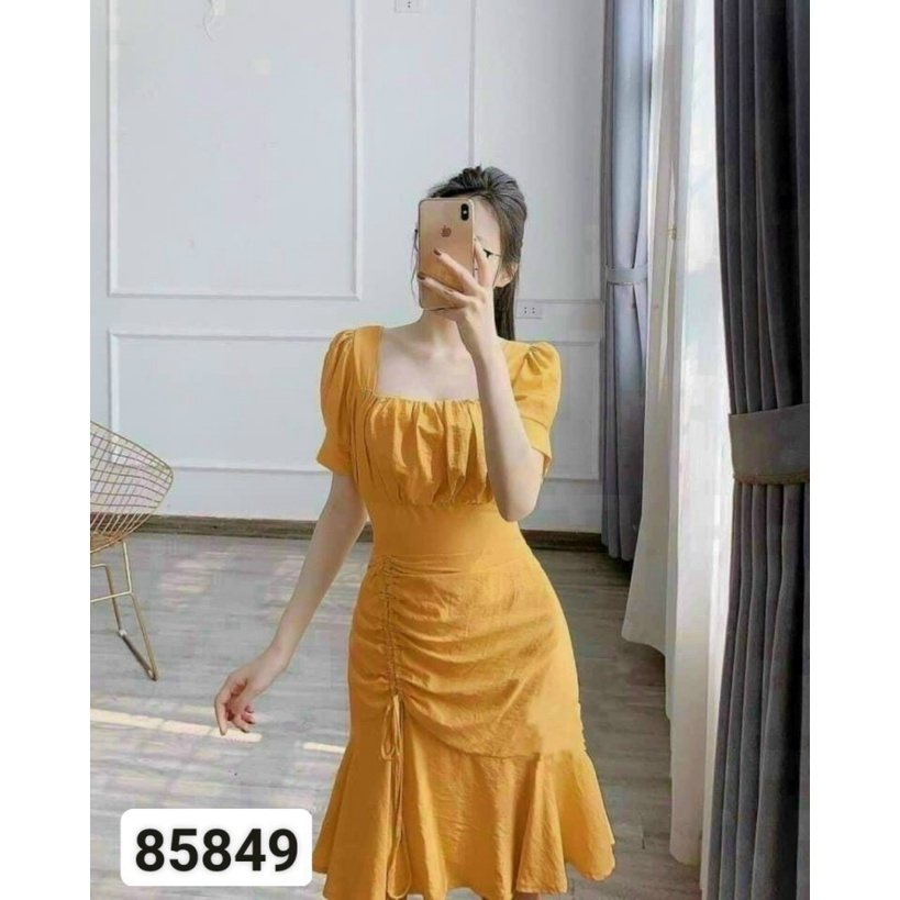 ĐẦM NỮ FORM ÔM/ TÀ NGẮN XẾP LY/CỖ VUÔNG, PHONG CÁCH HÀN QUỐC, MẶC QUYẾN RŨ, GỢI CẢM, CỰC XINH UP