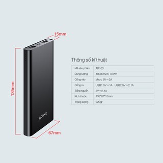 Sạc Dự Phòng ACOME AP103 10000mAh